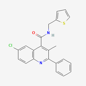 molecular formula C22H17ClN2OS B4160710 6-chloro-3-methyl-2-phenyl-N-(2-thienylmethyl)-4-quinolinecarboxamide 