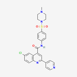 molecular formula C26H24ClN5O3S B4160721 6-chloro-N-{4-[(4-methyl-1-piperazinyl)sulfonyl]phenyl}-2-(4-pyridinyl)-4-quinolinecarboxamide 