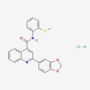 2-(1,3-benzodioxol-5-yl)-N-[2-(methylthio)phenyl]-4-quinolinecarboxamide hydrochloride