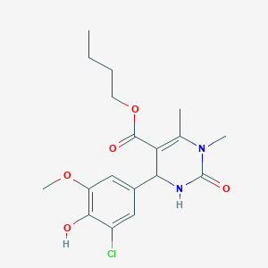 Butyl 4-(3-chloro-4-hydroxy-5-methoxyphenyl)-1,6-dimethyl-2-oxo-1,2,3,4-tetrahydropyrimidine-5-carboxylate
