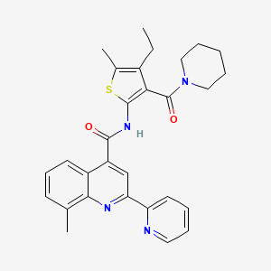 molecular formula C29H30N4O2S B4160741 N-[4-ethyl-5-methyl-3-(1-piperidinylcarbonyl)-2-thienyl]-8-methyl-2-(2-pyridinyl)-4-quinolinecarboxamide 