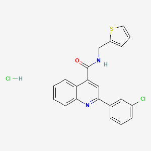 molecular formula C21H16Cl2N2OS B4160750 2-(3-chlorophenyl)-N-(2-thienylmethyl)-4-quinolinecarboxamide hydrochloride 