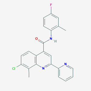 7-chloro-N-(4-fluoro-2-methylphenyl)-8-methyl-2-(2-pyridinyl)-4-quinolinecarboxamide