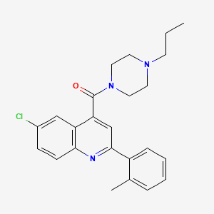 molecular formula C24H26ClN3O B4160760 6-chloro-2-(2-methylphenyl)-4-[(4-propyl-1-piperazinyl)carbonyl]quinoline 