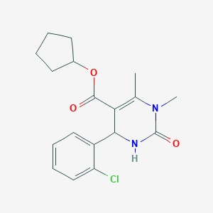 molecular formula C18H21ClN2O3 B416077 Cyclopentyl 4-(2-chlorophenyl)-1,6-dimethyl-2-oxo-1,2,3,4-tetrahydro-5-pyrimidinecarboxylate 