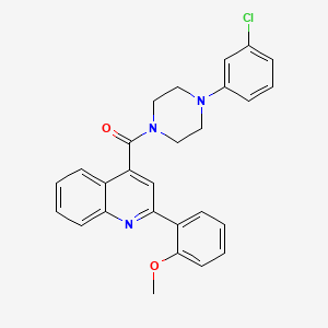 4-{[4-(3-chlorophenyl)-1-piperazinyl]carbonyl}-2-(2-methoxyphenyl)quinoline