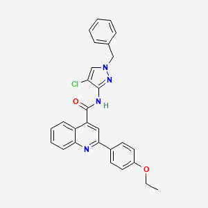 molecular formula C28H23ClN4O2 B4160784 N-(1-benzyl-4-chloro-1H-pyrazol-3-yl)-2-(4-ethoxyphenyl)-4-quinolinecarboxamide 