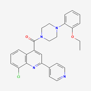 molecular formula C27H25ClN4O2 B4160795 8-chloro-4-{[4-(2-ethoxyphenyl)-1-piperazinyl]carbonyl}-2-(4-pyridinyl)quinoline 