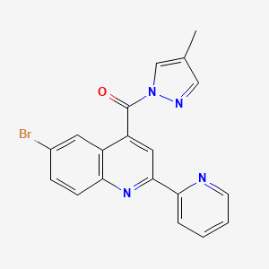 6-bromo-4-[(4-methyl-1H-pyrazol-1-yl)carbonyl]-2-(2-pyridinyl)quinoline