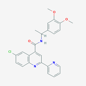 6-chloro-N-[1-(3,4-dimethoxyphenyl)ethyl]-2-(2-pyridinyl)-4-quinolinecarboxamide