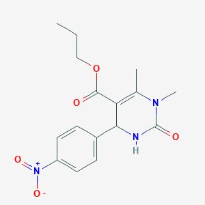 molecular formula C16H19N3O5 B416081 Propyl 1,6-dimethyl-4-(4-nitrophenyl)-2-oxo-1,2,3,4-tetrahydropyrimidine-5-carboxylate 