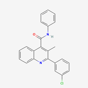 molecular formula C23H17ClN2O B4160817 2-(3-chlorophenyl)-3-methyl-N-phenyl-4-quinolinecarboxamide 