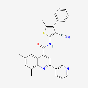 molecular formula C29H22N4OS B4160822 N-(3-cyano-5-methyl-4-phenyl-2-thienyl)-6,8-dimethyl-2-(3-pyridinyl)-4-quinolinecarboxamide 