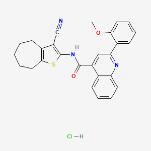 molecular formula C27H24ClN3O2S B4160833 N-(3-cyano-5,6,7,8-tetrahydro-4H-cyclohepta[b]thien-2-yl)-2-(2-methoxyphenyl)-4-quinolinecarboxamide hydrochloride 