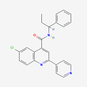 6-chloro-N-(1-phenylpropyl)-2-(4-pyridinyl)-4-quinolinecarboxamide