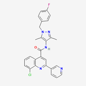 8-chloro-N-[1-(4-fluorobenzyl)-3,5-dimethyl-1H-pyrazol-4-yl]-2-(3-pyridinyl)-4-quinolinecarboxamide