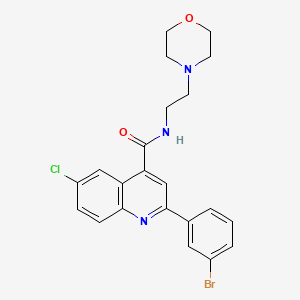 molecular formula C22H21BrClN3O2 B4160852 2-(3-bromophenyl)-6-chloro-N-[2-(4-morpholinyl)ethyl]-4-quinolinecarboxamide 