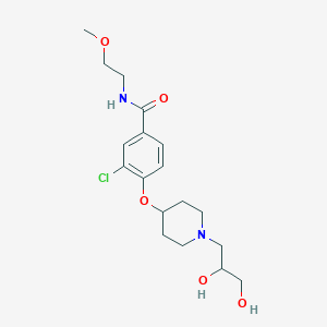 3-chloro-4-{[1-(2,3-dihydroxypropyl)-4-piperidinyl]oxy}-N-(2-methoxyethyl)benzamide