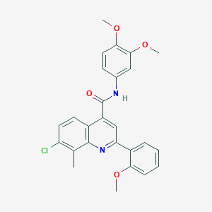 7-chloro-N-(3,4-dimethoxyphenyl)-2-(2-methoxyphenyl)-8-methyl-4-quinolinecarboxamide