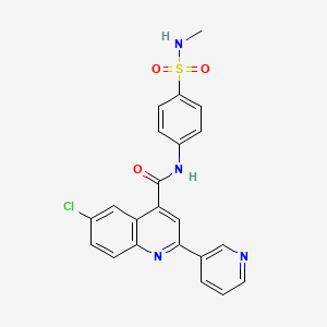 molecular formula C22H17ClN4O3S B4160871 6-chloro-N-{4-[(methylamino)sulfonyl]phenyl}-2-(3-pyridinyl)-4-quinolinecarboxamide 