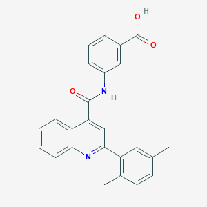 molecular formula C25H20N2O3 B4160913 3-({[2-(2,5-dimethylphenyl)-4-quinolinyl]carbonyl}amino)benzoic acid 