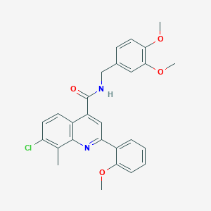 7-chloro-N-(3,4-dimethoxybenzyl)-2-(2-methoxyphenyl)-8-methyl-4-quinolinecarboxamide