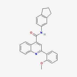 molecular formula C26H22N2O2 B4160935 N-(2,3-dihydro-1H-inden-5-yl)-2-(2-methoxyphenyl)-4-quinolinecarboxamide 