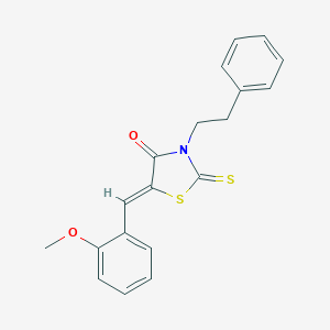 molecular formula C19H17NO2S2 B416094 5-(2-Methoxybenzylidene)-3-(2-phenylethyl)-2-thioxo-1,3-thiazolidin-4-one 
