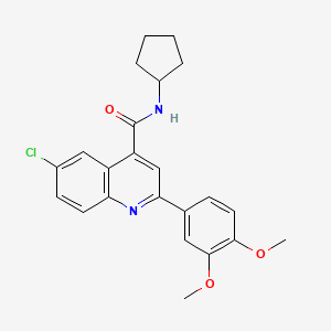 6-chloro-N-cyclopentyl-2-(3,4-dimethoxyphenyl)-4-quinolinecarboxamide