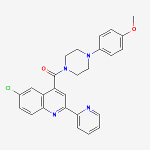 molecular formula C26H23ClN4O2 B4160950 6-chloro-4-{[4-(4-methoxyphenyl)-1-piperazinyl]carbonyl}-2-(2-pyridinyl)quinoline 