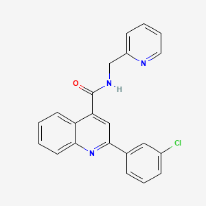 molecular formula C22H16ClN3O B4160967 2-(3-chlorophenyl)-N-(2-pyridinylmethyl)-4-quinolinecarboxamide 