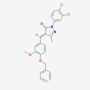 molecular formula C25H20Cl2N2O3 B416097 4-[4-(benzyloxy)-3-methoxybenzylidene]-2-(3,4-dichlorophenyl)-5-methyl-2,4-dihydro-3H-pyrazol-3-one 