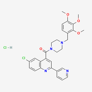 molecular formula C29H30Cl2N4O4 B4160974 6-chloro-2-(3-pyridinyl)-4-{[4-(2,3,4-trimethoxybenzyl)-1-piperazinyl]carbonyl}quinoline hydrochloride 