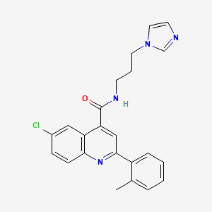 6-chloro-N-[3-(1H-imidazol-1-yl)propyl]-2-(2-methylphenyl)-4-quinolinecarboxamide