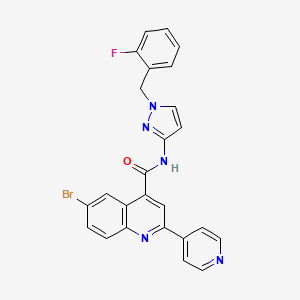 6-bromo-N-[1-(2-fluorobenzyl)-1H-pyrazol-3-yl]-2-(4-pyridinyl)-4-quinolinecarboxamide