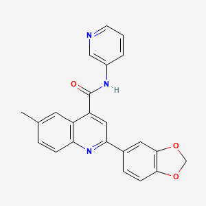 2-(1,3-benzodioxol-5-yl)-6-methyl-N-3-pyridinyl-4-quinolinecarboxamide