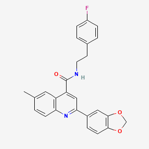 2-(1,3-benzodioxol-5-yl)-N-[2-(4-fluorophenyl)ethyl]-6-methyl-4-quinolinecarboxamide