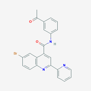 N-(3-acetylphenyl)-6-bromo-2-(2-pyridinyl)-4-quinolinecarboxamide