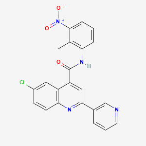 molecular formula C22H15ClN4O3 B4161028 6-chloro-N-(2-methyl-3-nitrophenyl)-2-(3-pyridinyl)-4-quinolinecarboxamide 