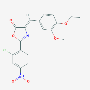 molecular formula C19H15ClN2O6 B416103 2-{2-chloro-4-nitrophenyl}-4-(4-ethoxy-3-methoxybenzylidene)-1,3-oxazol-5(4H)-one 