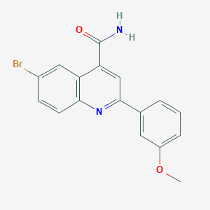 molecular formula C17H13BrN2O2 B4161033 6-bromo-2-(3-methoxyphenyl)-4-quinolinecarboxamide 