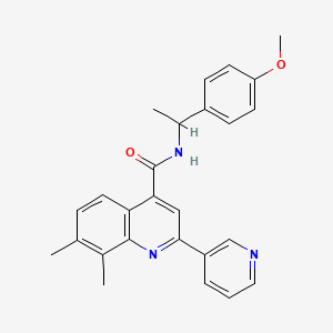 N-[1-(4-methoxyphenyl)ethyl]-7,8-dimethyl-2-(3-pyridinyl)-4-quinolinecarboxamide