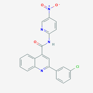 2-(3-chlorophenyl)-N-(5-nitro-2-pyridinyl)-4-quinolinecarboxamide