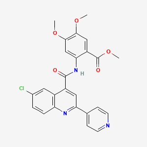 methyl 2-({[6-chloro-2-(4-pyridinyl)-4-quinolinyl]carbonyl}amino)-4,5-dimethoxybenzoate