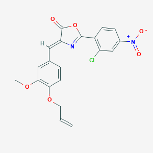molecular formula C20H15ClN2O6 B416105 4-[4-(allyloxy)-3-methoxybenzylidene]-2-{2-chloro-4-nitrophenyl}-1,3-oxazol-5(4H)-one 