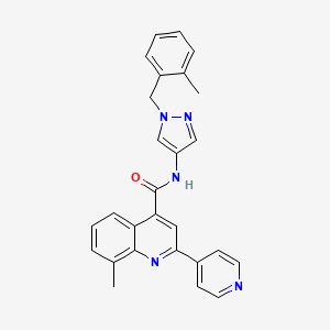 8-methyl-N-[1-(2-methylbenzyl)-1H-pyrazol-4-yl]-2-(4-pyridinyl)-4-quinolinecarboxamide