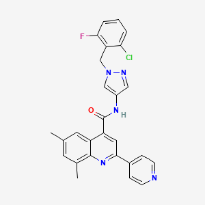 molecular formula C27H21ClFN5O B4161065 N-[1-(2-chloro-6-fluorobenzyl)-1H-pyrazol-4-yl]-6,8-dimethyl-2-(4-pyridinyl)-4-quinolinecarboxamide 