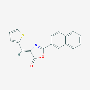 molecular formula C18H11NO2S B416108 2-(2-naphthyl)-4-(2-thienylmethylene)-1,3-oxazol-5(4H)-one 