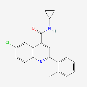 6-chloro-N-cyclopropyl-2-(2-methylphenyl)quinoline-4-carboxamide