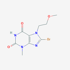 molecular formula C9H11BrN4O3 B041611 8-Bromo-7-(2-methoxyethyl)-3-methylpurine-2,6-dione CAS No. 313470-45-0